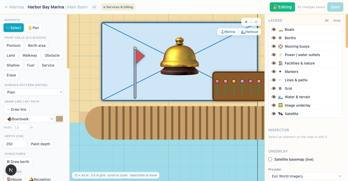 Marinassist grid designer